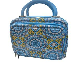 Triforce Soho travel Case Vanity beauty Bag Blue Floral 12in Mandala luggage